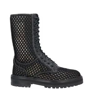 Jimmy Choo of London Black Leather and Mesh Cora calf length boots EU 39.5 US9.5